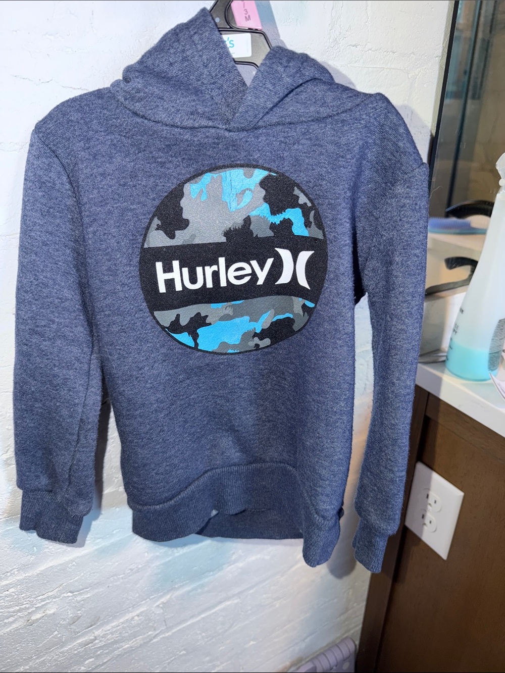 Hurley Navy Blue Kids' Hooded Sweatshirt with Camo Logo